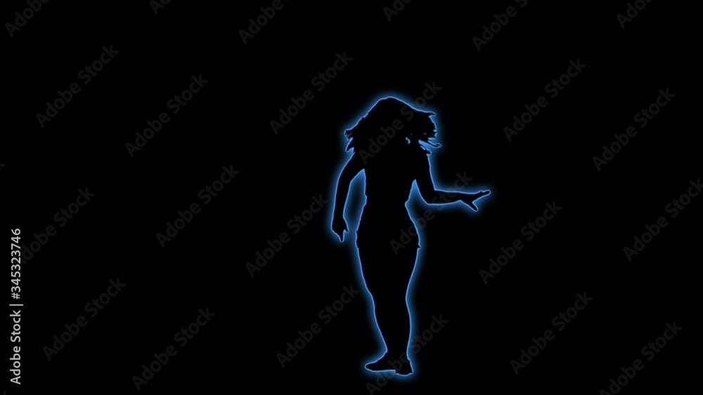 Neon Disco Dancer Silhouette Neon Disco Dancer Silhouette