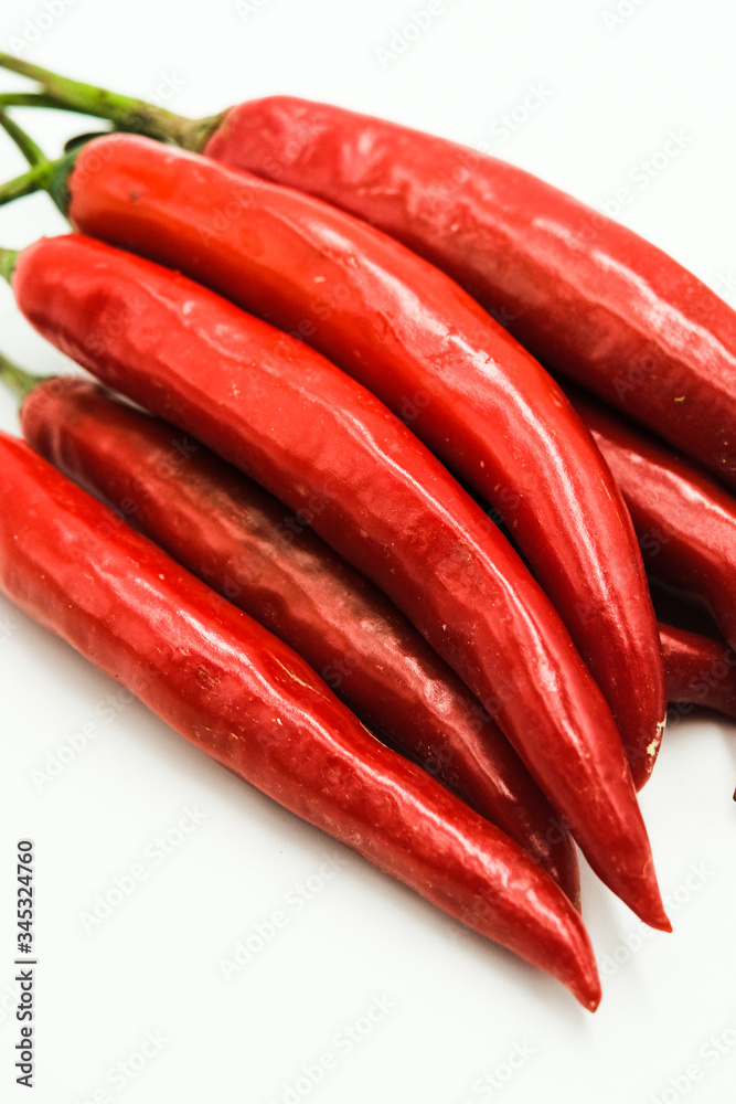 Red Chili or peppers or Capsicums , shots on isolated white background. Red Chili or peppers or Capsicums , shots on isolated white background.