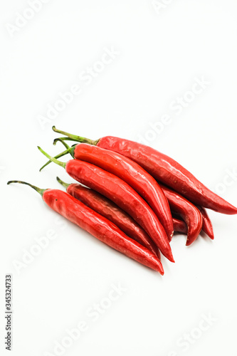 Red Chili or peppers or Capsicums , shots on isolated white background.