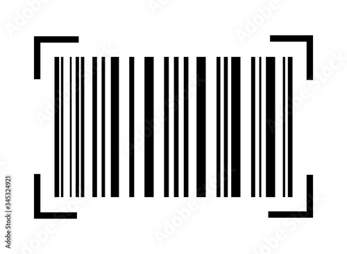 Barcode vector icon. Black symbol shopping concept. Vector illustration EPS 10.