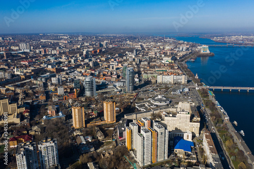 Fototapeta Naklejka Na Ścianę i Meble -  Dnipro city aerial city view panorama