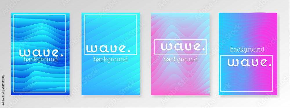 Set of wave backgrounds for brochure business startup