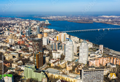 Dnipro city aerial city view panorama
