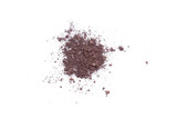 Deep brown crumbled eye shadow isolated on white background.Splatter make up and cosmetic products.