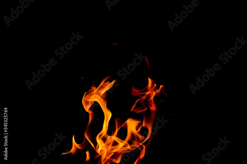 photo of a yellow-orange flame on a black background