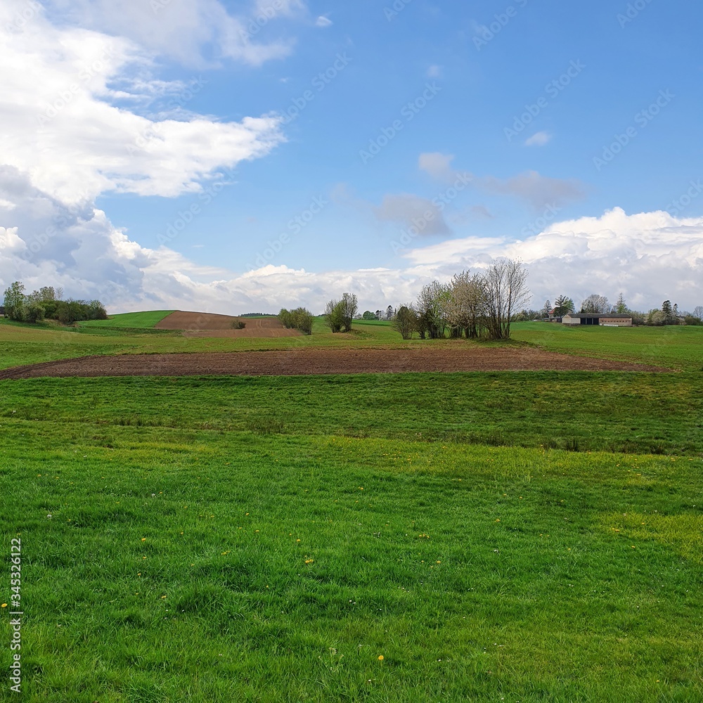 Landscape of Polish Kashubian village in spring Landscape of Polish Kashubian village in spring
