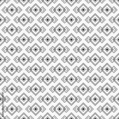 Abstract rhombuses seamless pattern. Repeating geometric tiles, ornament. Modern stylish texture. Interior design, digital paper, web, textile print, package. Vector monochrome background. © Andrey