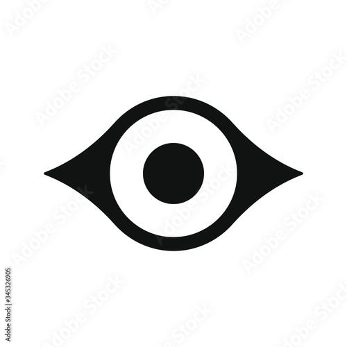 Eye vector icon. Optic eyesight and look symbol. View or watch sign. Optician logo. Isolated on white background.