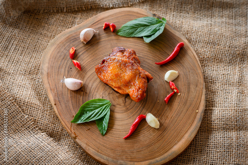 Chicken thigh Steak Spicy with ingredient