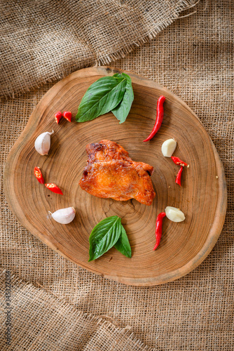 Chicken thigh Steak Spicy with ingredient