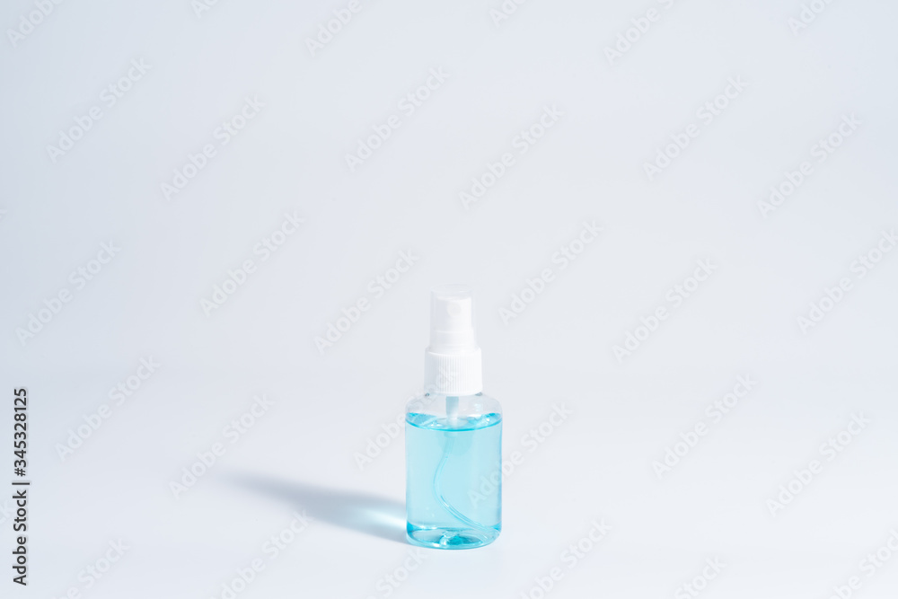 Alcohol gel and liquid set in bottles for hand cleaning Alcohol gel and liquid set in bottles for hand cleaning