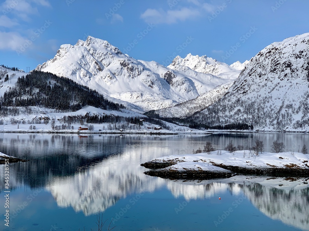 mountain lake reflection