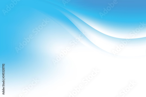 Abstract Blurry Smooth Blue White Wave Gradient Background Design, Soft Blue White Wave Background Template Vector