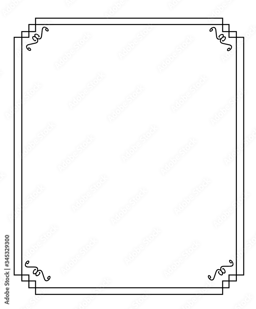 Black border frame. vector illustration