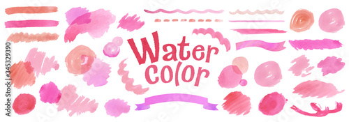 水彩、にじみ、カラフル、リボン、罫線、見出し、インク、テクスチャー、線、濁り、円、丸、虹色、混色、淡い、混ざり、グラデーション、色とりどり、鮮やか、色