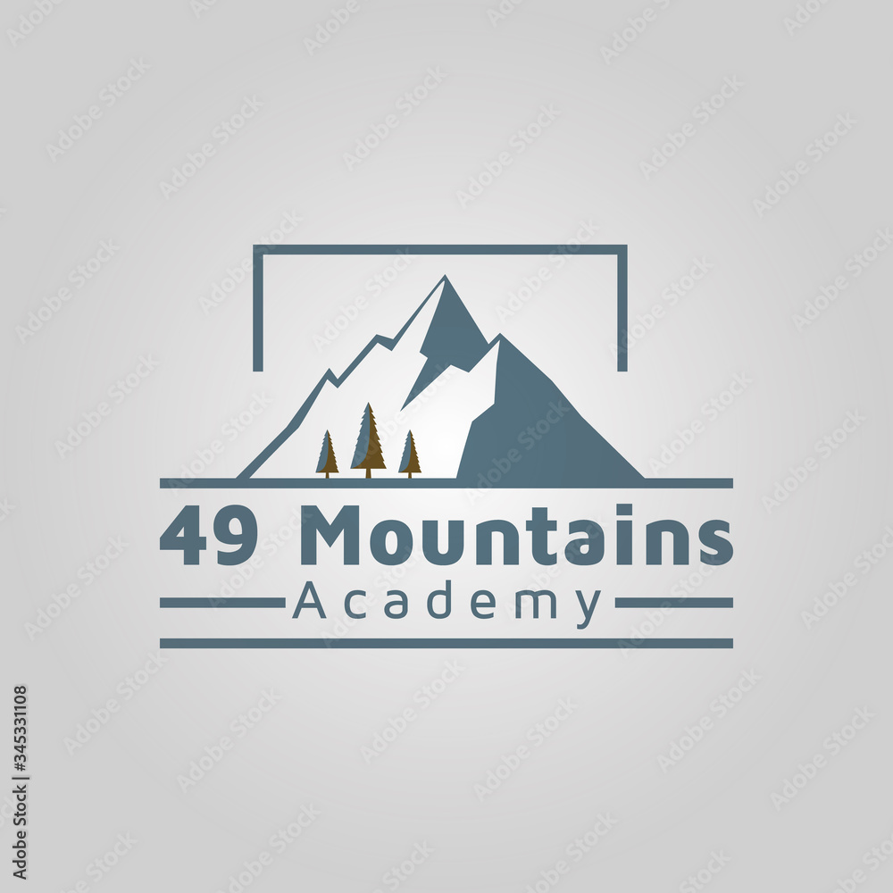 Alaska vintage academy mountain vector logo design.
