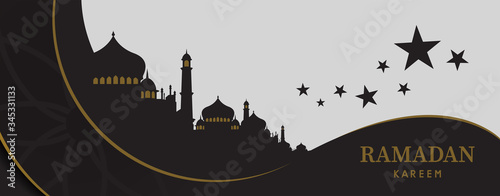 ramadan kareem banner design. islamic background. vector illustration