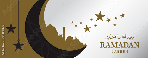 ramadan kareem banner design. islamic background. vector illustration