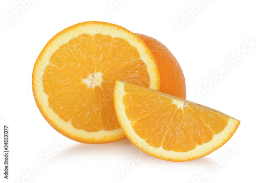 Orange fruit isolated on white background. With clipping path. 