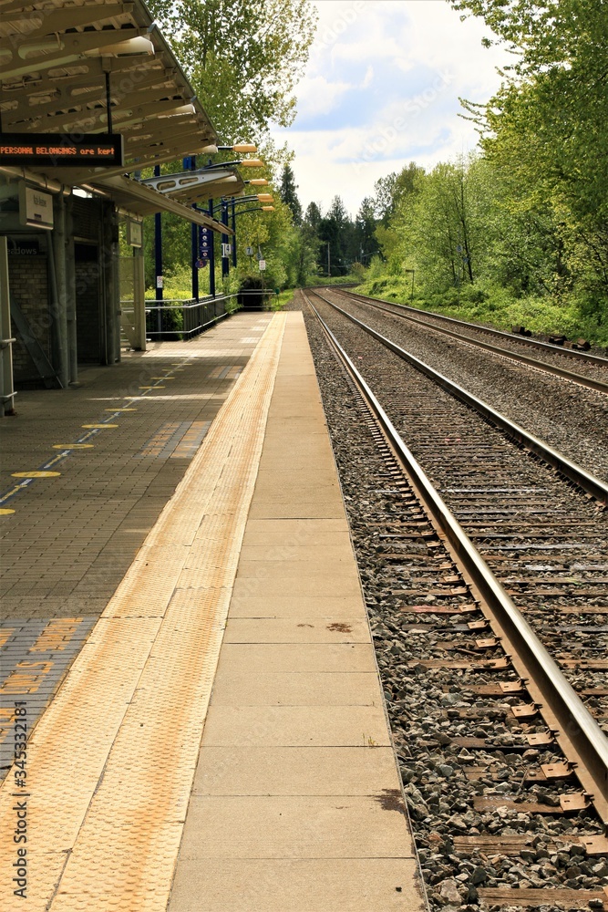 Empty Commuter Rail Station