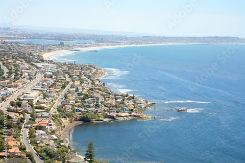 Pacific Beach from Mt. Soledad Aerial Shot - San Diego, CA