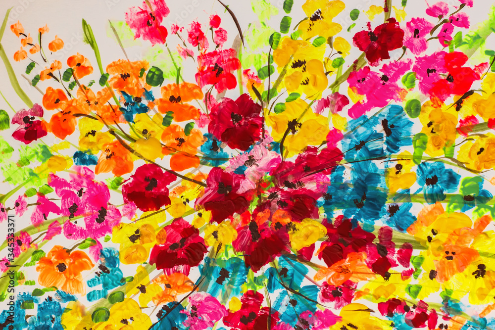paint painting flowers texture, painting bright flowers, floral still life. Oil painting. Acrylic painting.