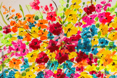 paint painting flowers texture  painting bright flowers  floral still life. Oil painting. Acrylic painting.