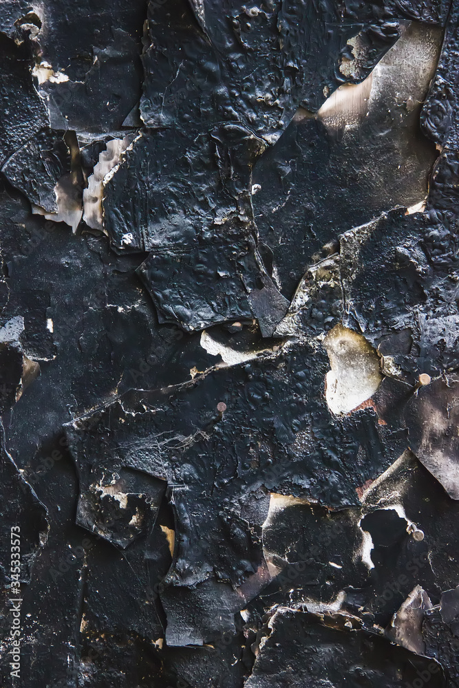 Texture of wall with peeling cracked paint - image.