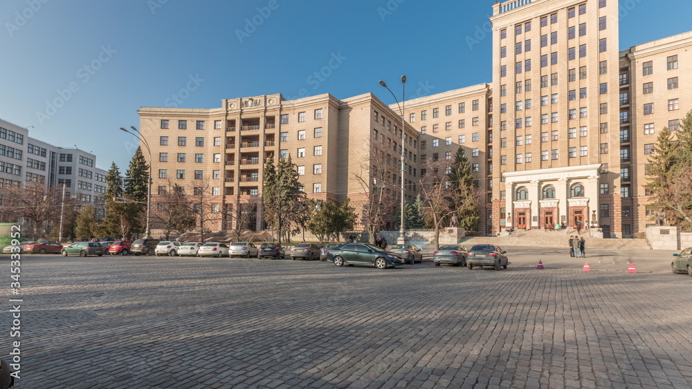 One of the corps of the Kharkov National University named after Karazin panoramic timelapse.