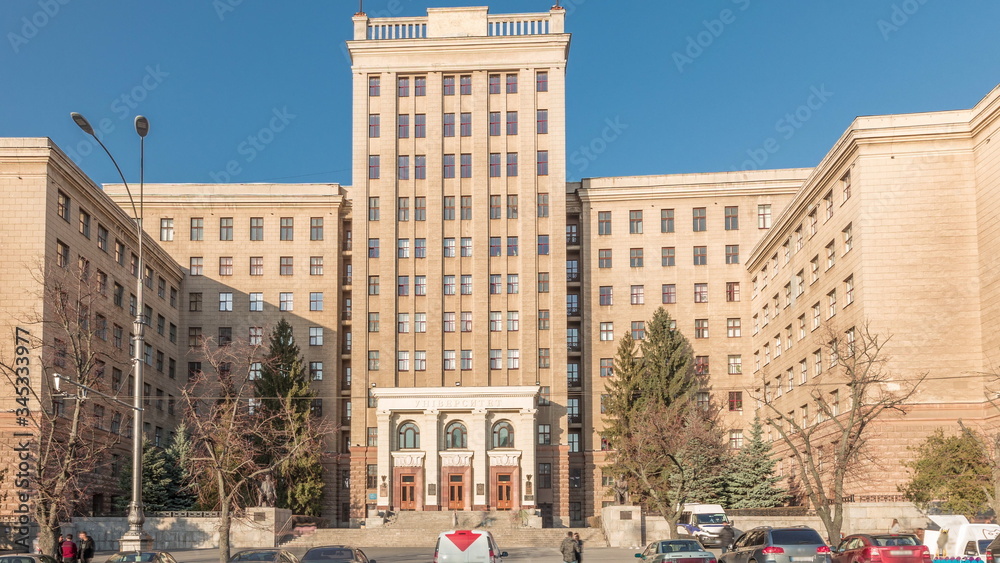 One of the corps of the Kharkov National University named after Karazin panoramic timelapse.