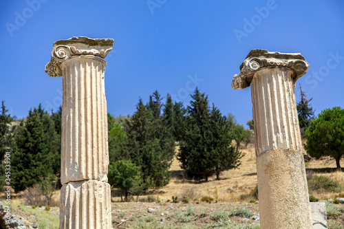 The ruins of the ancient city of Ephesus in Turkey.