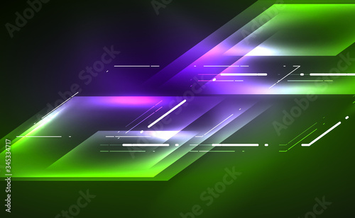 Dynamic neon shiny abstract background. Trendy abstract layout template for business or technology presentation, internet poster or web brochure cover, wallpaper