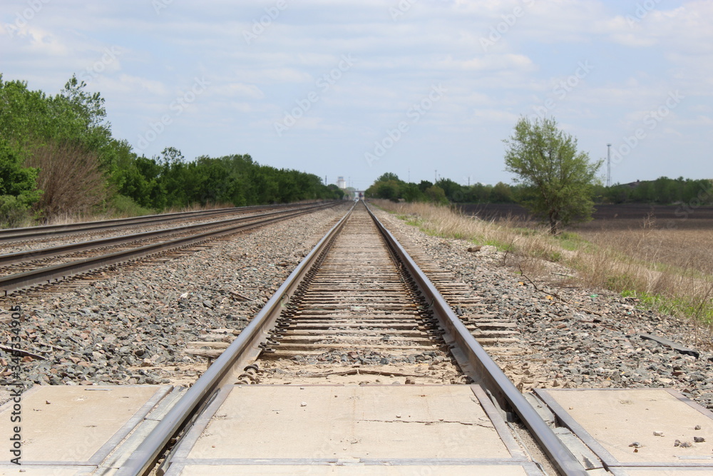 Two sets of railroad tracks 