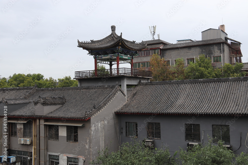 Terrasse sur le toit d'un immeuble à Xi'an, Chine Terrasse sur le toit d'un immeuble à Xi'an, Chine