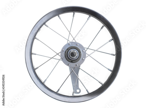 small steel rim of a bicycle wheel