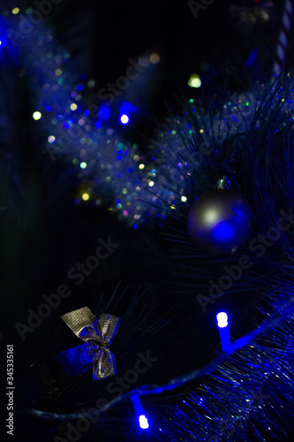 christmas lights on the dark background