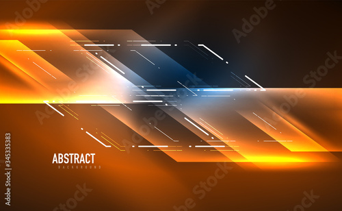 Dynamic neon shiny abstract background. Trendy abstract layout template for business or technology presentation, internet poster or web brochure cover, wallpaper