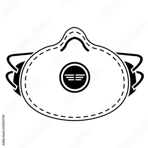Safety breathing masks Corona Virus. Industrial safety n95 mask, dust protection respirator and breathing medical respiratory mask