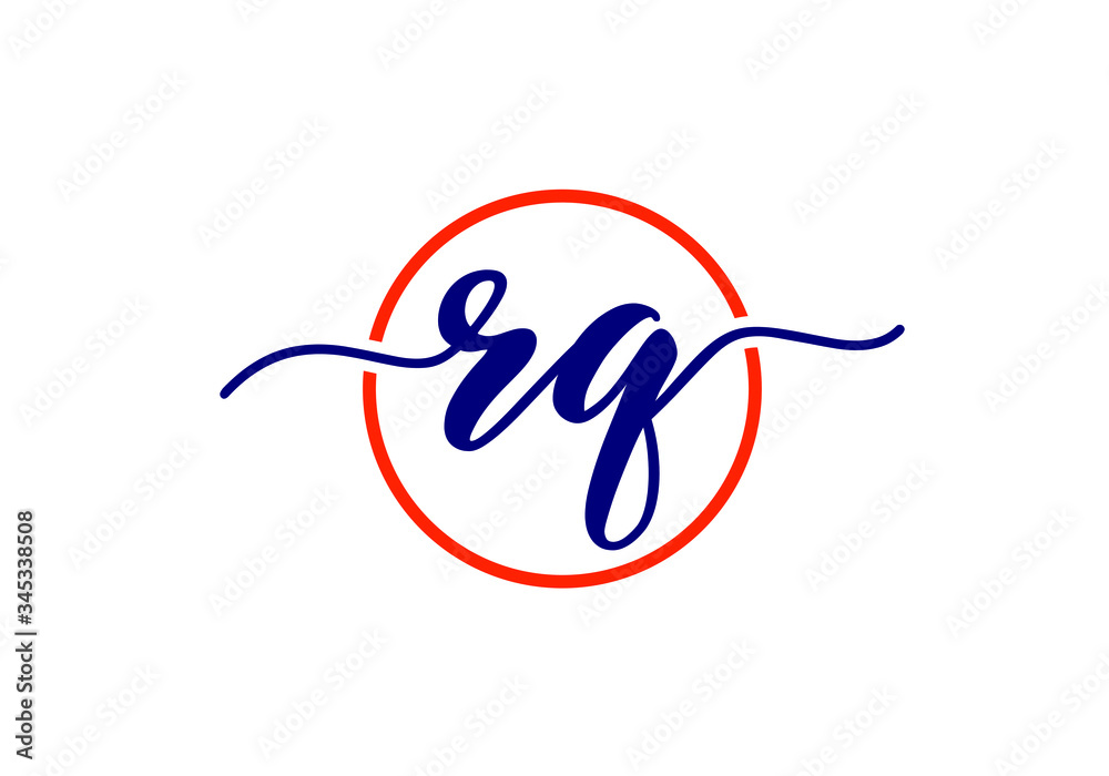 Obraz premium Initial Monogram Letter R Q Logo Design Vector Template. Graphic Alphabet Symbol for Corporate Business Identity