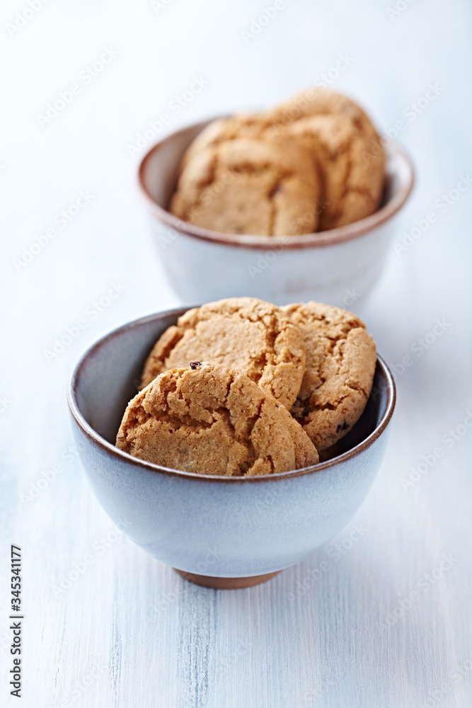 Butter cookies on bright wooden background. Butter cookies on bright wooden background.