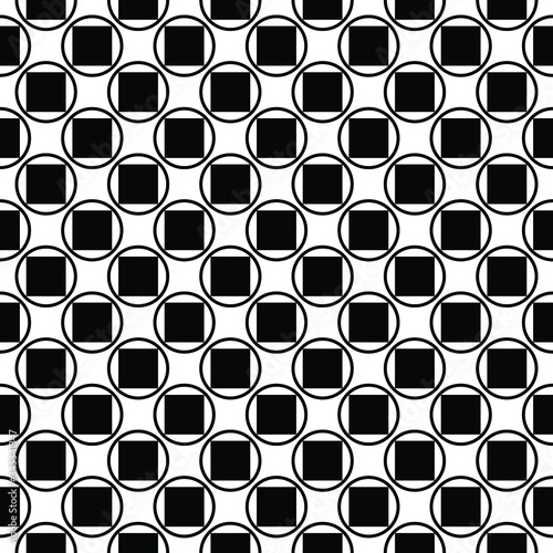 Squares in circles seamless pattern design