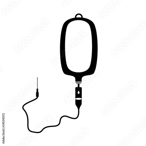 Intravenous fluid (IV. Fluid) icon on white background. Silhouette vector design.
