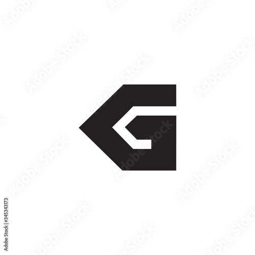 abstract letter kg simple geometric logo vector