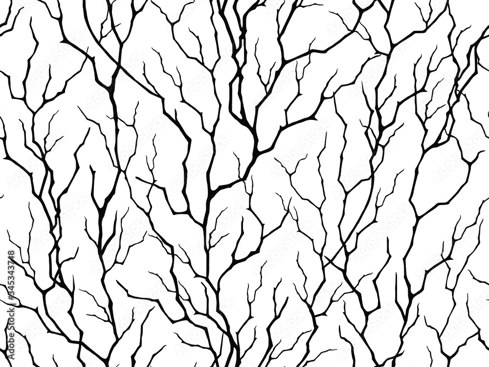 Obraz premium Seamless abstract pattern. Wattle plant. Texture with cracks. Fabric design, background.