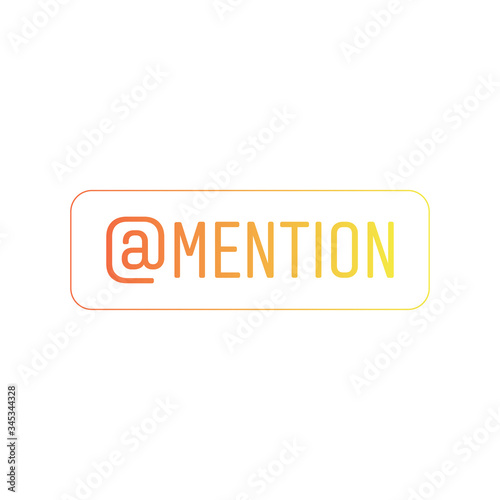 Mention social media sticker. Instagram story symbol vector icon
