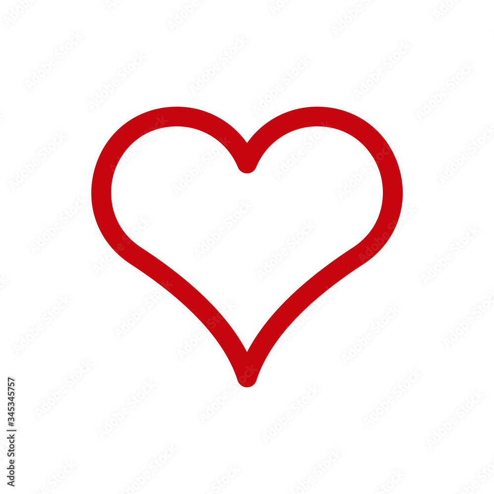 Red heart shape vector icon. Love symbol. Like sign. Romantic valentine logo. Health or medical cardio label. Marriage and wedding tag. Isolated on white background. Red heart shape vector icon. Love symbol. Like sign. Romantic valentine logo. Health or medical cardio label. Marriage and wedding tag. Isolated on white background.