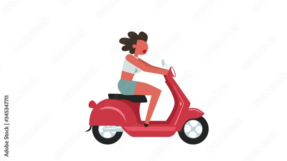 Stick Figure Color Pictogram Woman Girl Character Ride Motorcycle Animation Stick Figure Color Pictogram Woman Girl Character Ride Motorcycle Animation