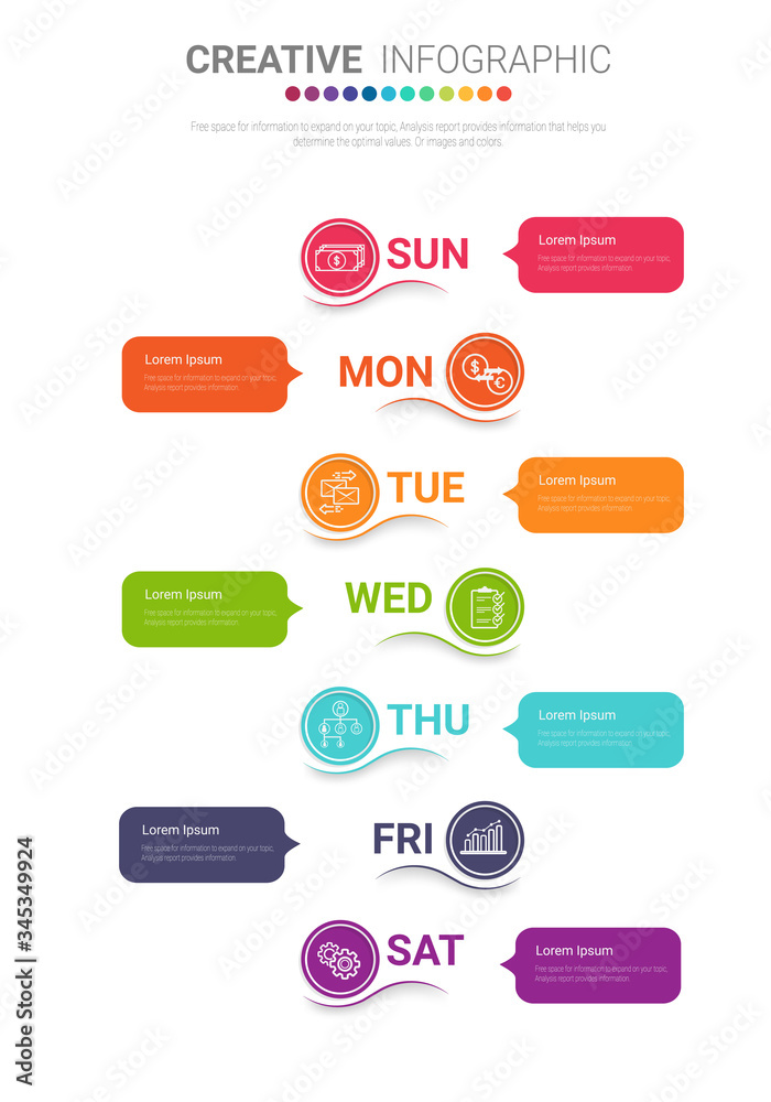 weekly planner, Timeline business for 7 day, Presentation business can be used for Business concept with 7 options, steps or processes. weekly planner, Timeline business for 7 day, Presentation business can be used for Business concept with 7 options, steps or processes.