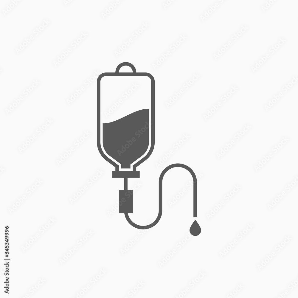 Fototapeta premium blood bag icon, IV vag vector, saline illustration