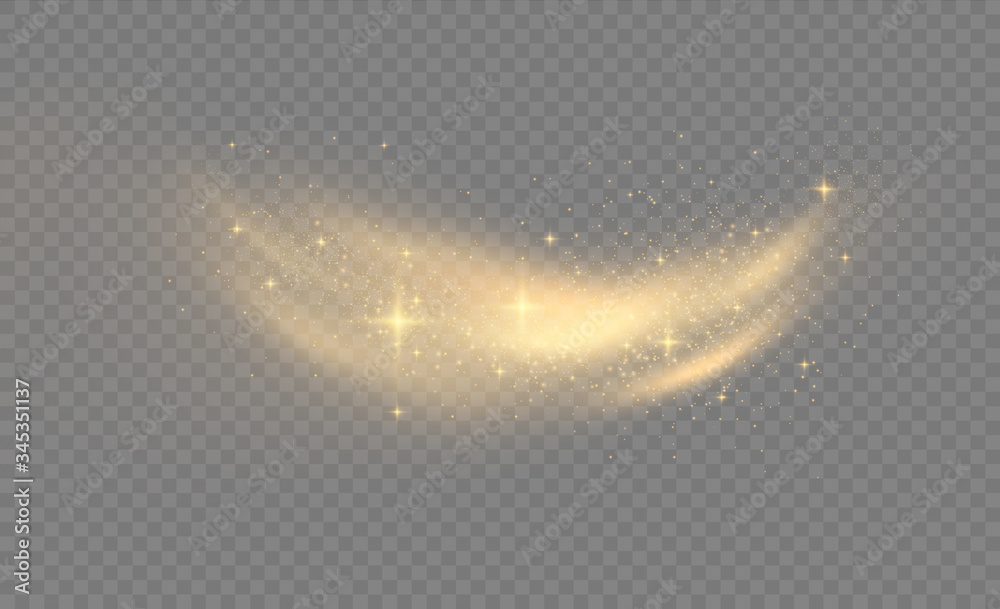 Sparkling yellow dust.